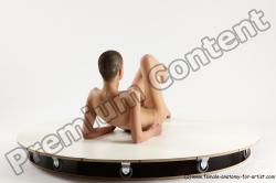 Nude Woman White Sitting poses - ALL Slim bald Sitting poses - simple Multi angle poses Pinup